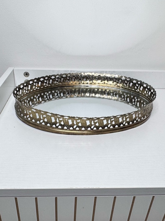 Vintage Other - Ornate Oval Decorative Perfume Tray in Gold Tone